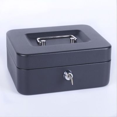 Caja de almacenamiento negra del efectivo del metal con la cerradura de Tray And Key /Digital del dinero
