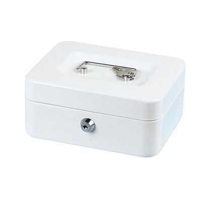 Caja roja del efectivo de metal del dinero de la caja segura grande de la seguridad con llave de cerradura y la bandeja del dinero