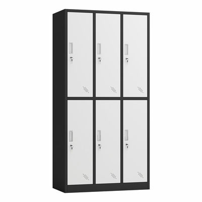 Armario de almacenamiento multi de acero de la puerta del gabinete de piso del hierro de 6 puertas con 6 compartimientos